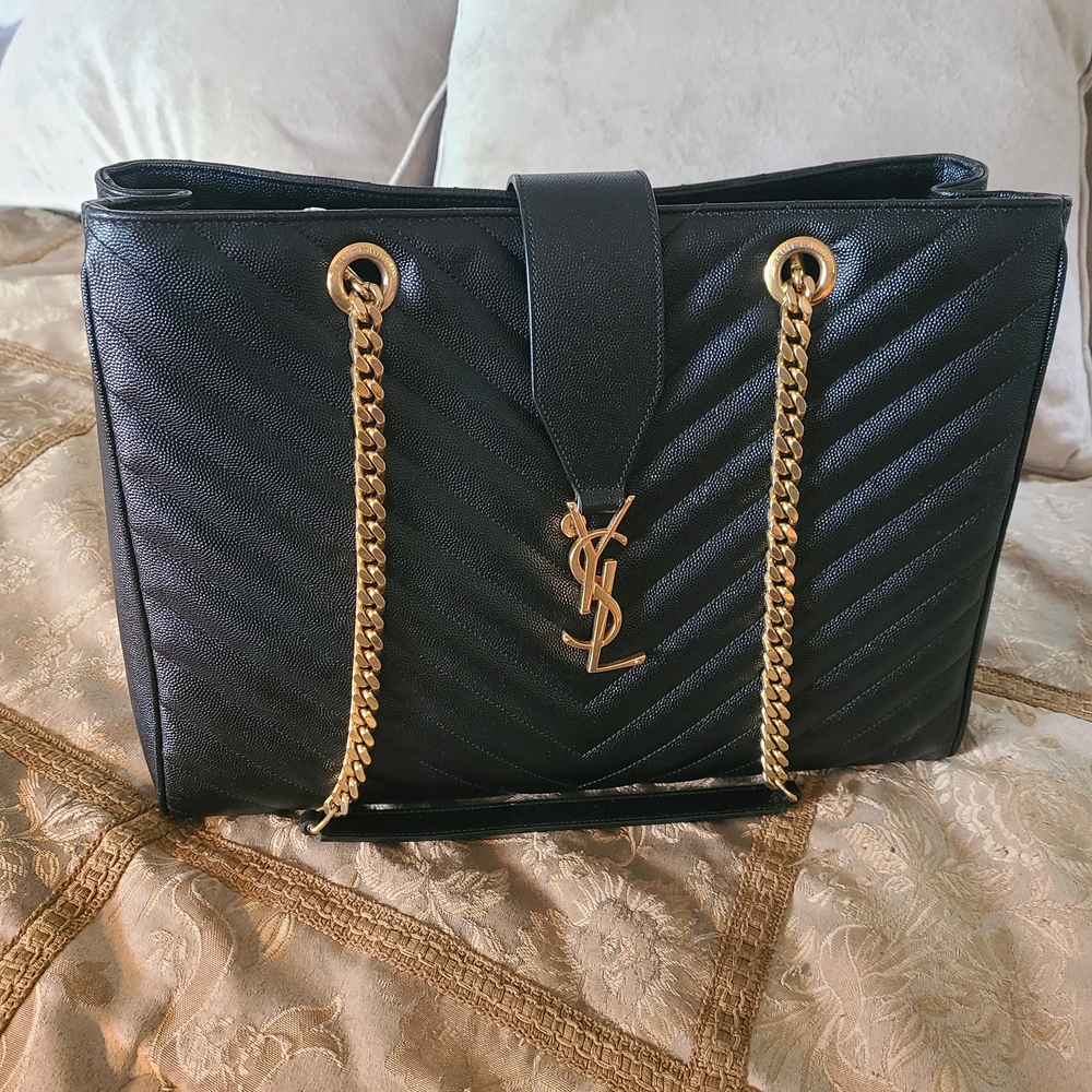Saint Laurent Classic Monogram Matelasse Shopping Bag